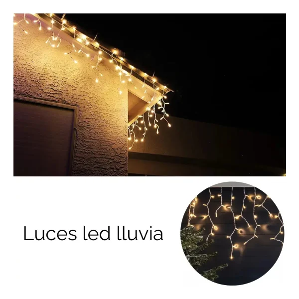 Cortina De Luces Led Lluvia X100 Navidad Fria + Calida