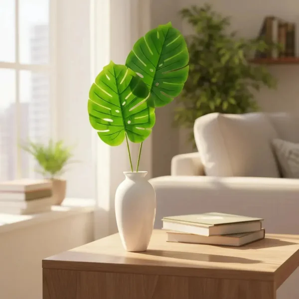Planta Artificial Hoja Monstera Costilla De Adan Pack X10