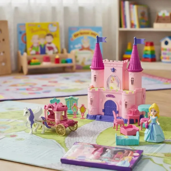 Castillo Princesa Juguete Con Muñeca Luz Música Y Accesorios Rosa