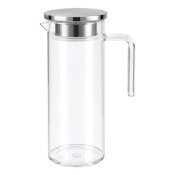 Jarra Para Agua Acrilico Tapa Acero Inoxidable Y Manija 1.5l Transparente