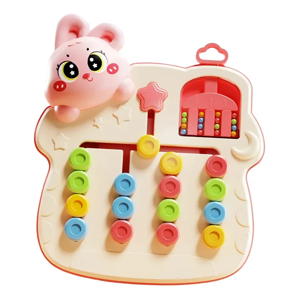 Juguete Didactico Puzzle Deslizante Colores Estimulacion Rosa