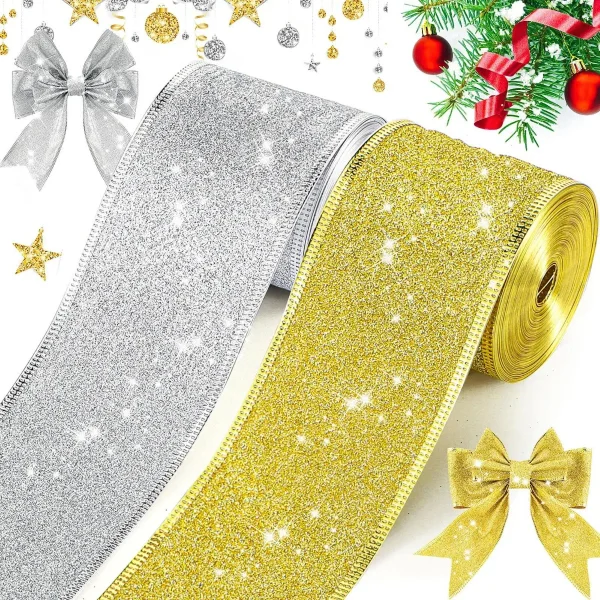 Cintas Navideñas Premium Glitter 6cm 2,70mts Adornos Navidad