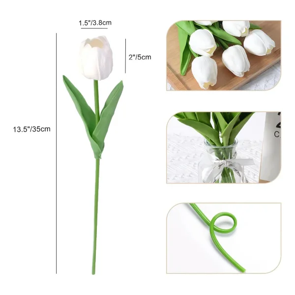 Tulipan Artificial Flores Artificiales Decoracion Ramo X5