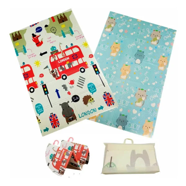 Alfombra Antigolpes Reversible Bebe Plegable 120x180cm