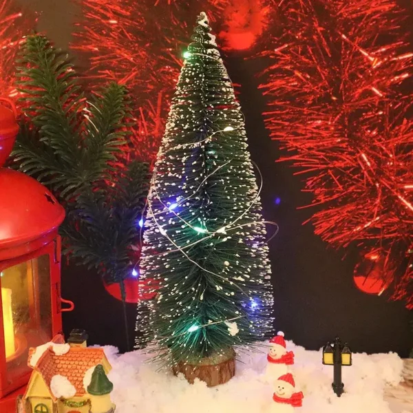 Arbolito De Navidad Con Luces Led Adorno Navidad Deco 20cm Verde