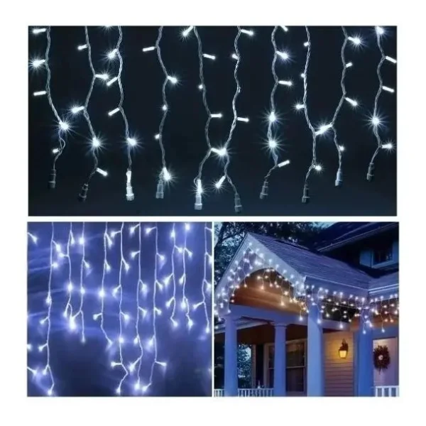 Cortina De Luces Led Lluvia X100 Navidad Fria + Calida