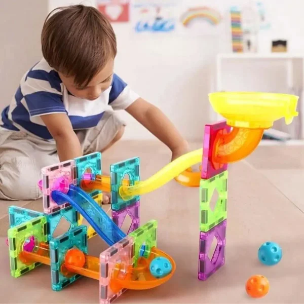 Bloques Magneticos 47 Piezas Laberinto De Bolitas Para Armar Multicolor
