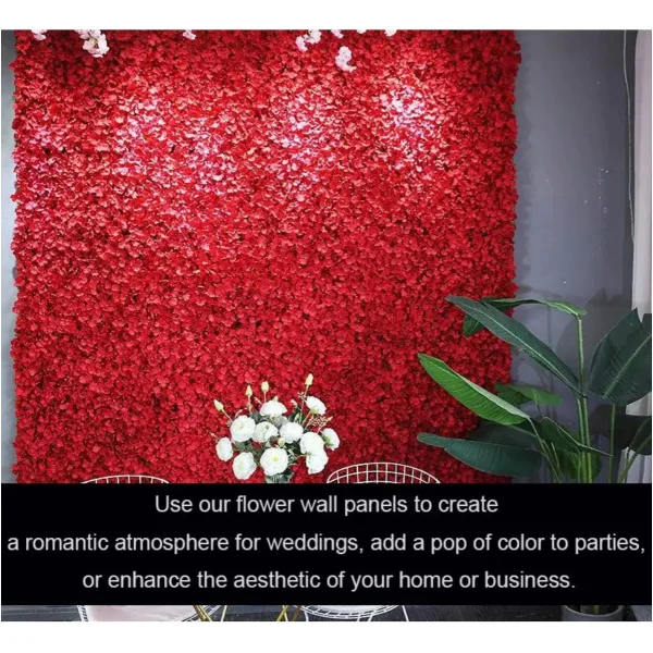 Panel Muro Jardín Vertical Deco Flores Artificiales Pack X6 Blanco