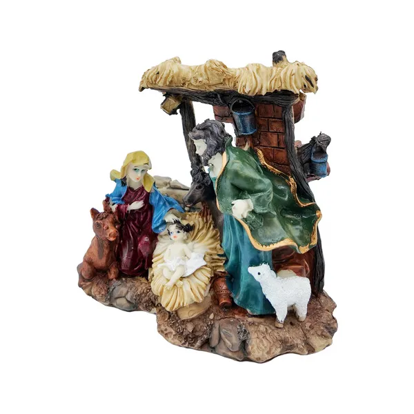 Pesebre Navideño Resina Artesanal Adorno Nacimiento Figuras