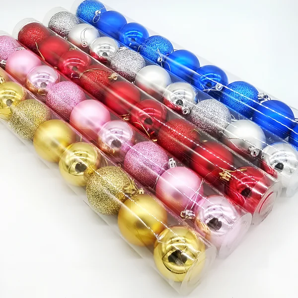 Adornos Navideños Premium Tubo Bolas De Navidad 6cm X9 Udes