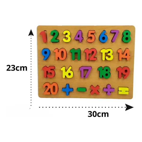 Juego Encastre Madera Números 1 Al 20 Juguete Didáctico Multicolor