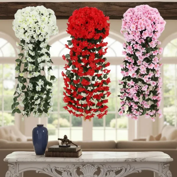 Ramo Flor Planta Colgante Jardin Artificial Interior 80cm