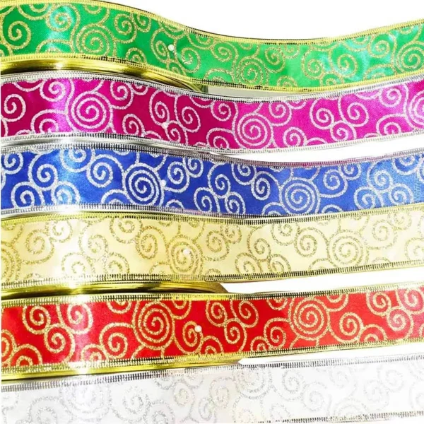 Cintas Navideñas Adornos Glitter 5cm 2,70mts Navidad