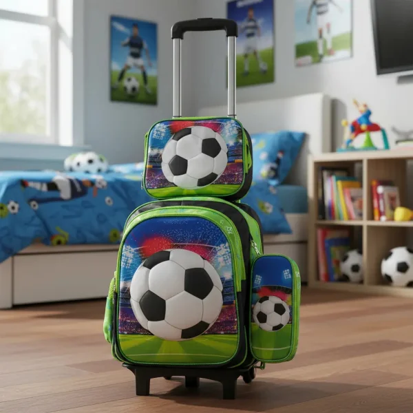 Mochila Carrito Espalda Escolar 2 En 1 Canopla Lunchera Luz