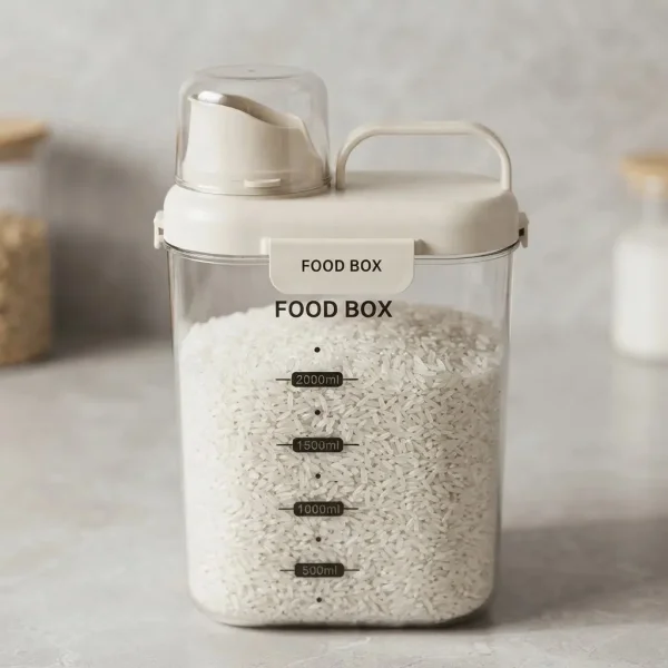 Dispenser Para Cereales Hermético Con Pico Vertedor 2000ml Transparente