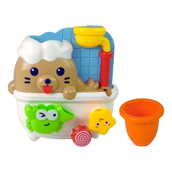 Juego De Agua Bebe Huanger Con Sopapa Didactico Color Foca