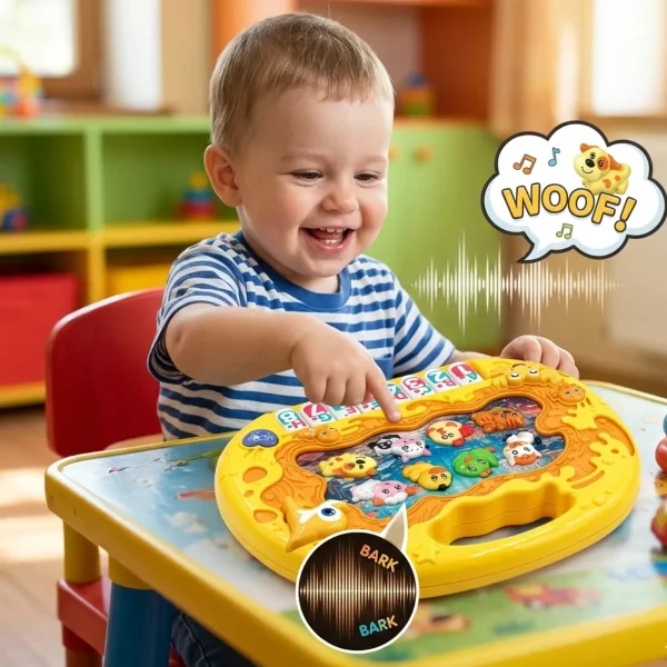Piano Teclado Juguete Infantil Animales Didáctico Musical Amarillo