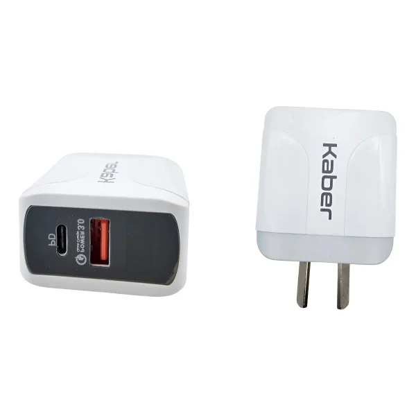 Cargador Celular Carga Rapida 30w 2 Puertos 1 Usb + 1 Usb C Blanco
