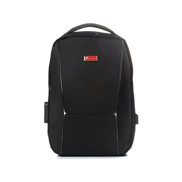 Mochila Pierre Cardin Portanotebook Color Negro Diseño De La Tela Liso