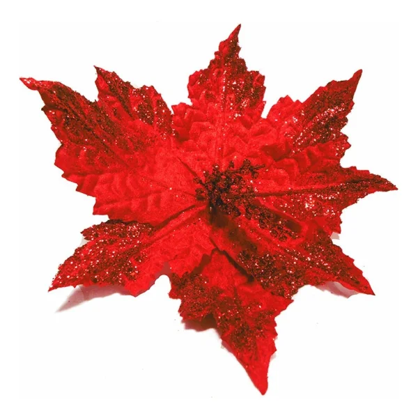 Flor 25cm Rojo Arbol De Navidad Adornos Decoración X4u
