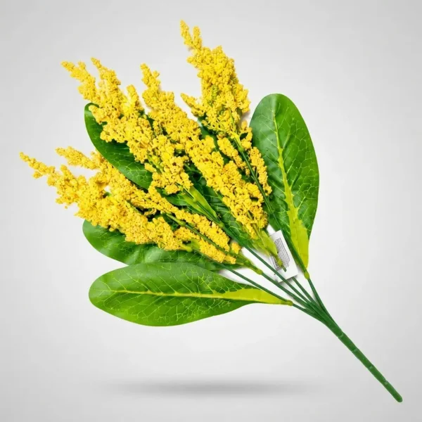 Ramo Artificial Flores Lavanda Astilbe Decoración Hogar 40cm Amarillo