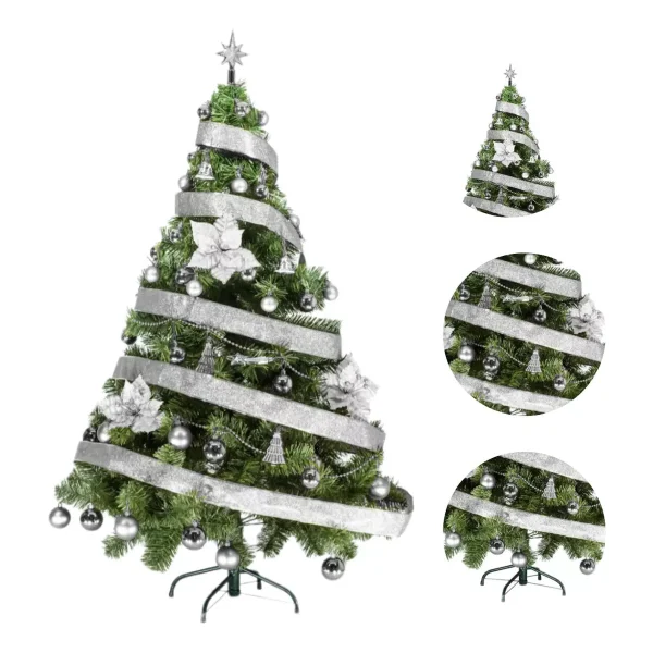 Arbol De Navidad Tronador Lujo 1,50mts Con Adornos Kit X40