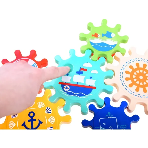 Juego Engranajes Giratorios De Baño Ducha Con Ventosa Bebe Multicolor