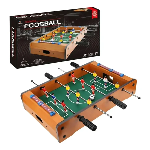 Juego De Mesa Mini Futbolito Metegol De Madera Marron
