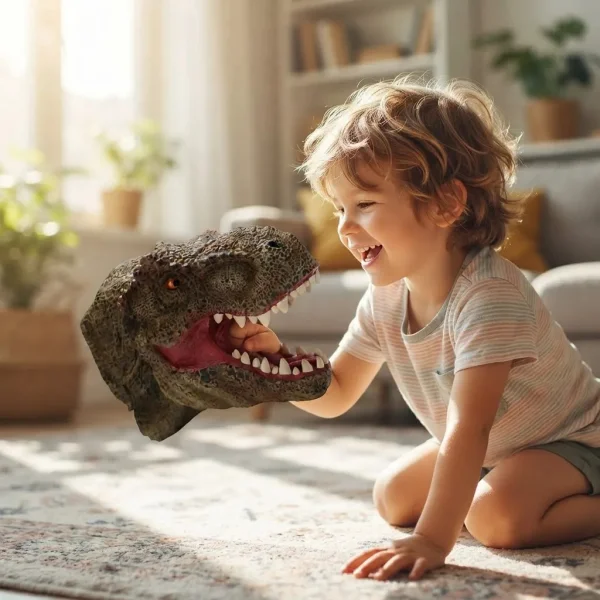 Marioneta De Mano Dinosaurio T-rex Titere Goma Niños