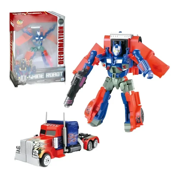 Juguete Robot Transformable Auto Camion Con Accesorios 20cm Camion Azul