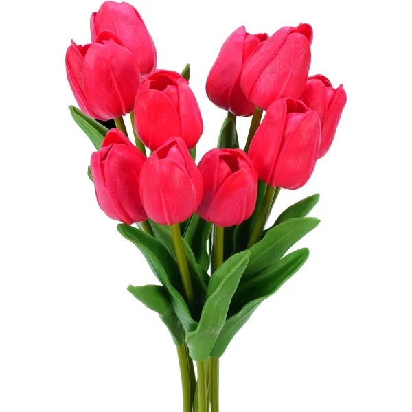 Tulipan Artificial Flores Artificiales Decoracion Ramo X10