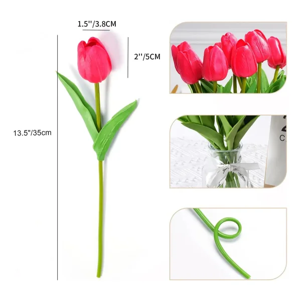 Tulipan Artificial Flores Artificiales Decoracion Ramo X5
