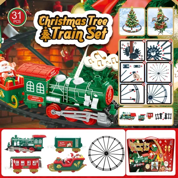 Set Tren Colgante Navideño Para Árbol De Navidad Verde