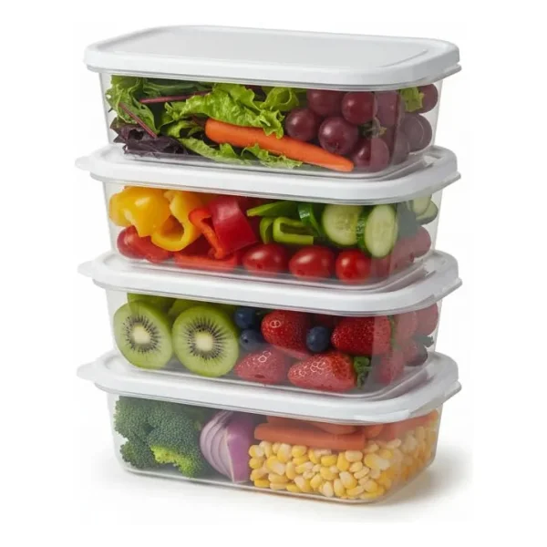 Set X3 Tapers Contenedores 450ml Plastico Con Tapa Transparente