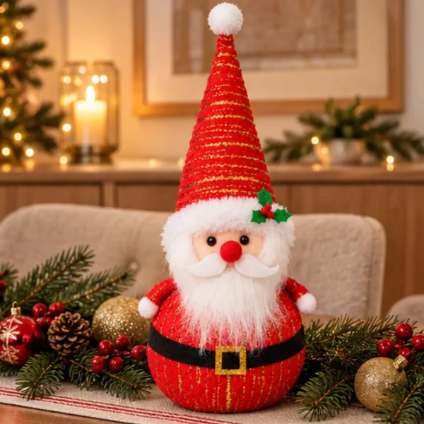 Muñeco Papa Noel Navidad Adorno Navideño Decorativo 30x14cm Rojo