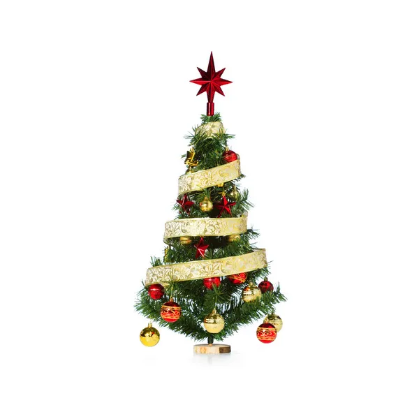 Arbol De Navidad 80cm Con Adornos 30 Piezas Rojo Oro