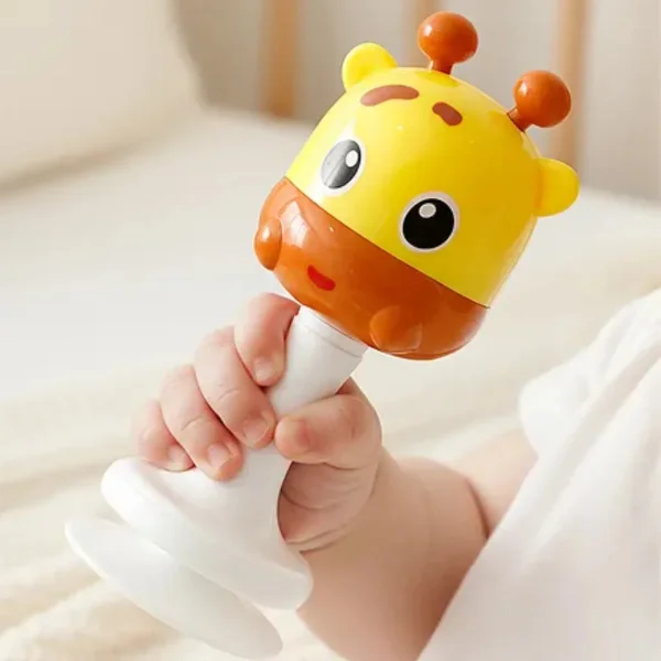 Sonajero Bebe Para Mesa Con Sopapa Base Ventosa Didactico Blanco Panda