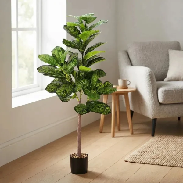 Ficus Artificial 130cm Verde Claro Expreso Polar Con Maceta Decorativa