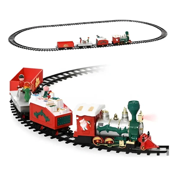 Pista Tren Navideño Xl Luz Y Sonido Locomotora Gigante