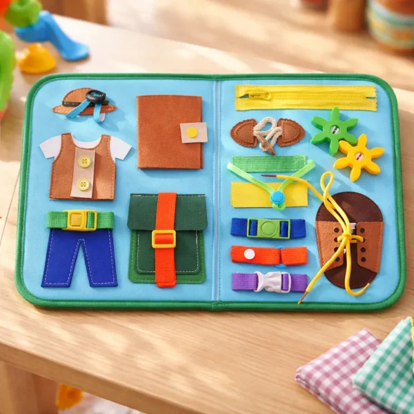 Valija Sensorial Tablero De Actividades Montessori Niños Multicolor