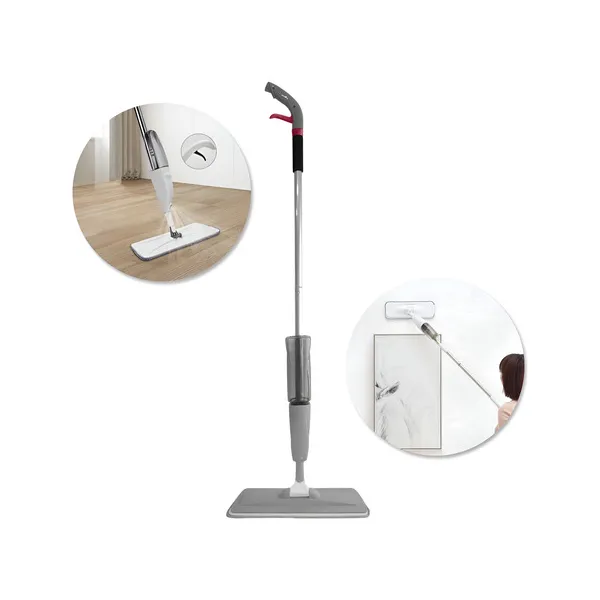 Mopa Plana Microfibra 360 Spray Trapeador De Piso C/rociador