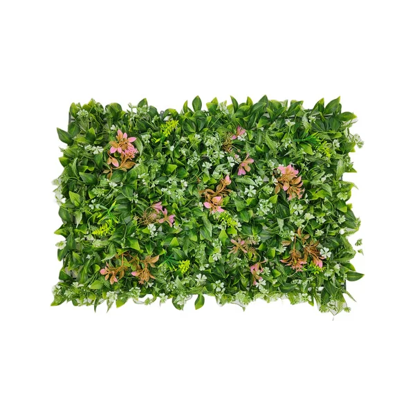 Jardin Vertical Artificial Muro Verde Frondoso Panel Plantas Verde/rosa