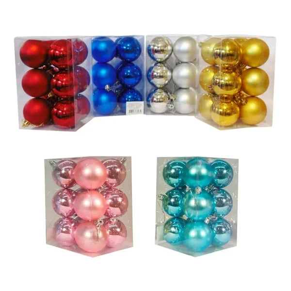 Adornos Navideños Set Bolas De Navidad 7cm X12 Unidades
