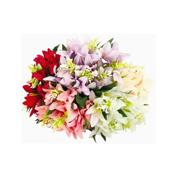 Ramo Flor De Lirio Flores Artificiales 30cm Decoración X1