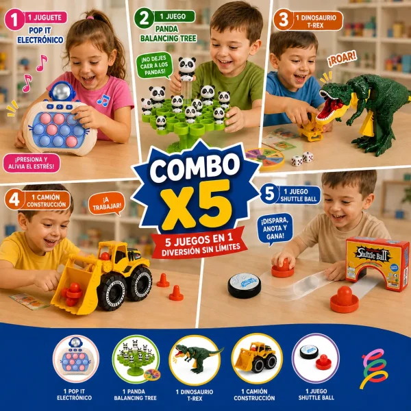 Combo Juguetes Niños Didáctico Interactivo Bundle Kit X5