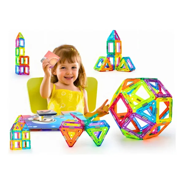 Bloques Magneticos Con Imanes Didacticos 60 Piezas