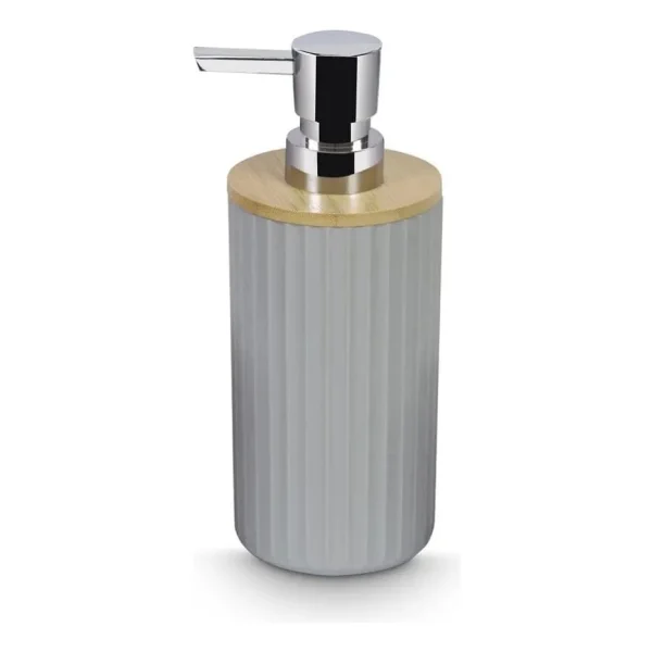 Set Accesorios Baño Kit 4 Piezas Dispenser Plastico Bambu Blanco