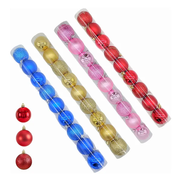 Adornos Navideños Premium Tubo Bolas De Navidad 6cm X90 Udes