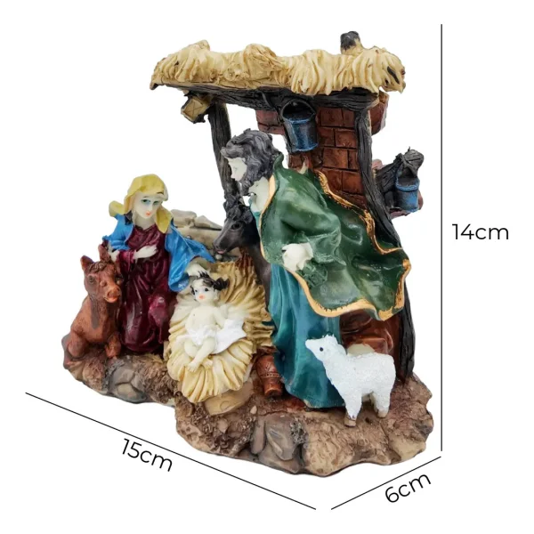 Pesebre Navideño Resina Artesanal Adorno Nacimiento Figuras