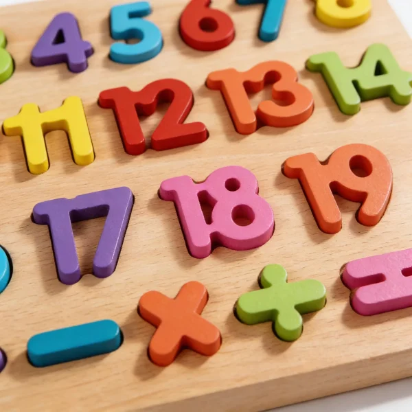 Juego Encastre Madera Números 1 Al 20 Juguete Didáctico Multicolor